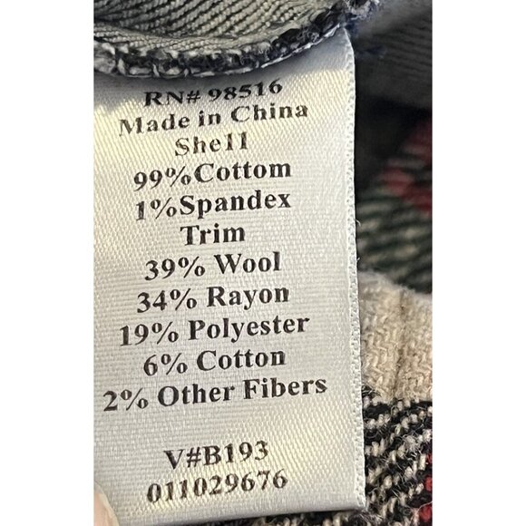 Coldwater Creek Jean Jacket Sz XL front Pockets Button Up Flannel Accents - Picture 9 of 9